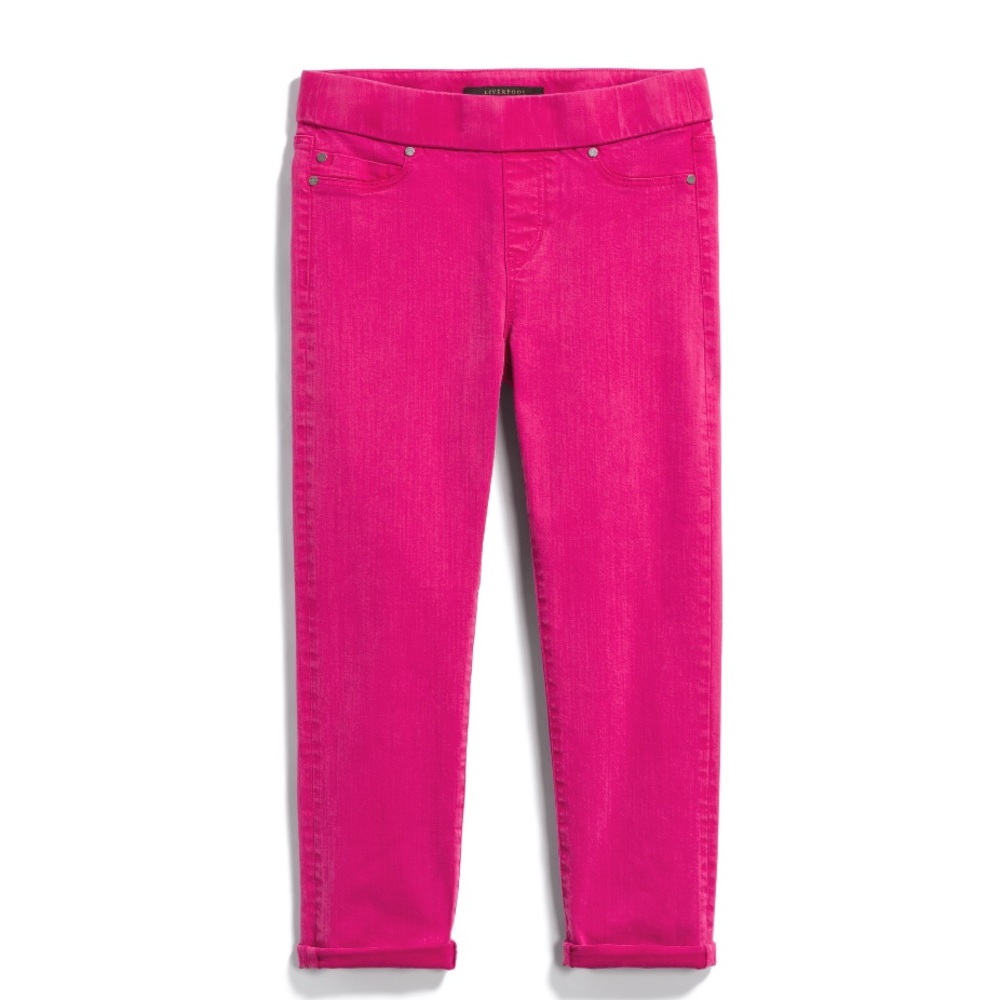 Liverpool Dark Pink Cut Off Jeans